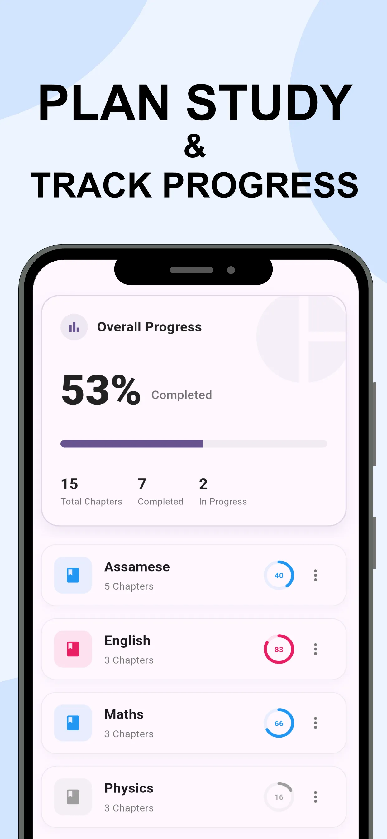 Mobile screenshot showing SyllabusProgress